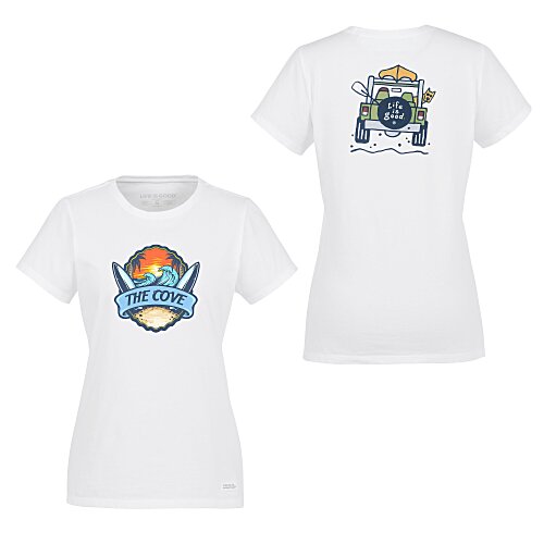 Life is Good Crusher Tee - Ladies' - Full Color - White - 4WD Main Image