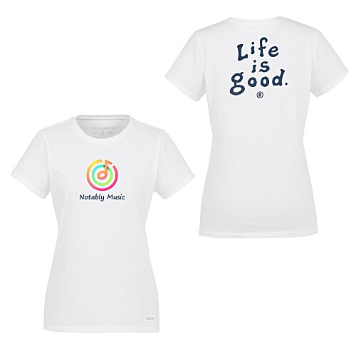 Life is Good Crusher Tee - Ladies' - Full Color - White - LIG Main Image