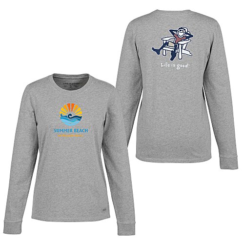 Life is Good Crusher Long Sleeve Tee - Ladies' - Full Color - Adirondack Main Image