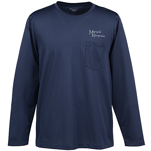 Harriton Charge Snag and Soil Protect Long Sleeve Pocket T-Shirt Main Image