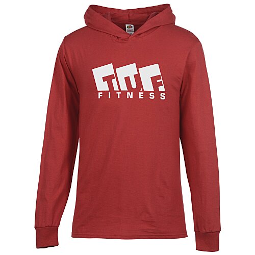 Fruit of the Loom Long Sleeve Hooded 100% Cotton T-Shirt Main Image