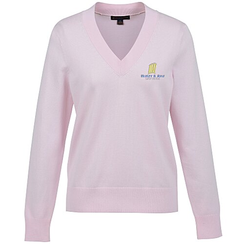 Brooks Brothers Cotton Blend V-Neck Sweater - Ladies' Main Image
