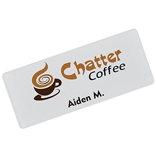 Monterey Acrylic Name Badge - 1 1/4 inches x 3 inches - Magnetic Back Main Image