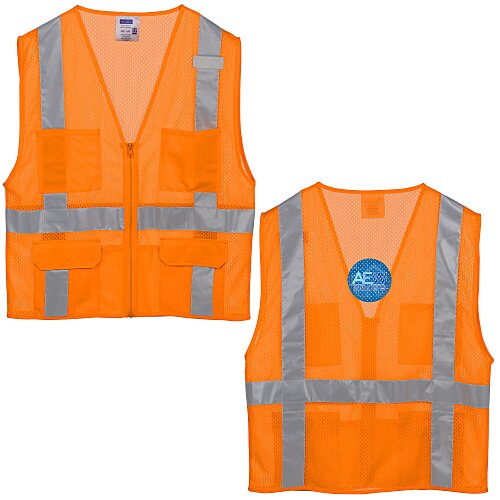 Mesh Six-Pocket Zippered Vest Main Image