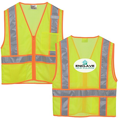 Mesh Zippered Two-Tone Vest Main Image