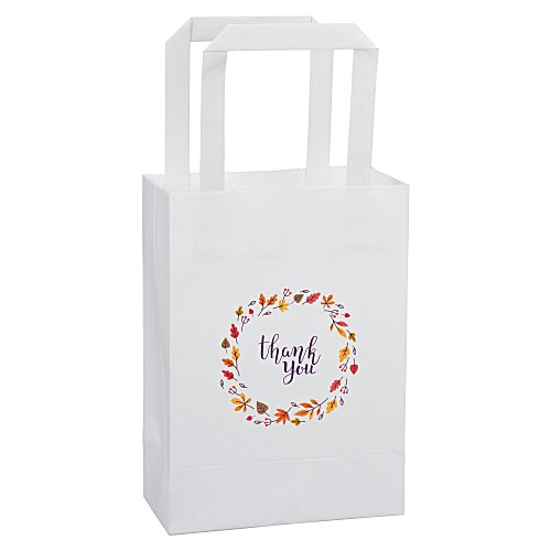 Flat Handle Full Color Paper Bag - 8-1/4" x 6" Main Image
