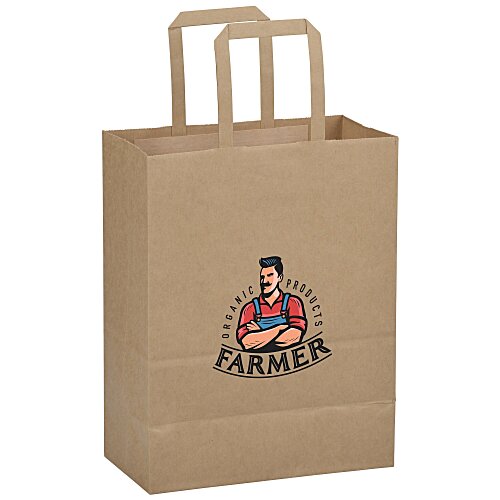 Flat Handle Full Color Paper Bag - 10-1/2" x 8-1/4" Main Image