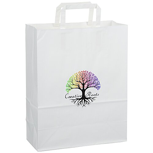 Flat Handle Full Color Paper Bag - 13" x 10" Main Image