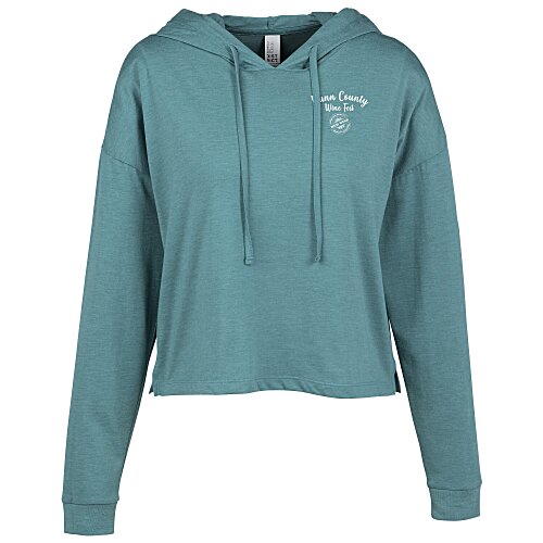 Optimal Tri-Blend Long Sleeve Midi Hooded T-Shirt - Ladies' Main Image
