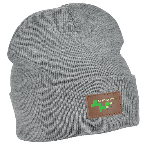 Knit Cuffed Patch Beanie Main Image