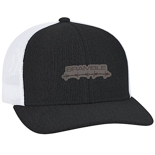 Heather Trucker Snapback Cap - Laser Engraved Patch Main Image