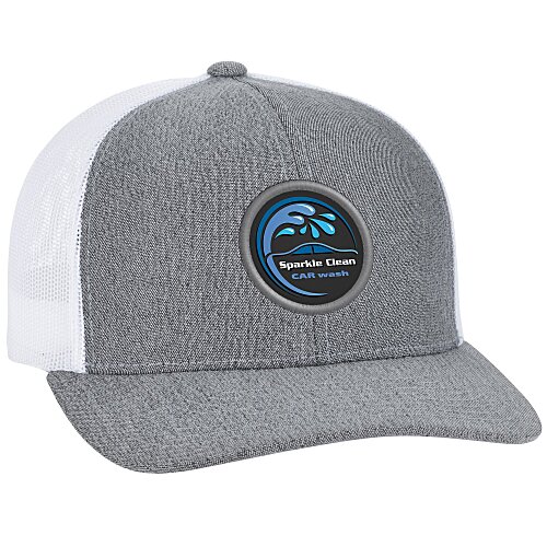 Heather Trucker Snapback Cap - Full Color Patch Main Image