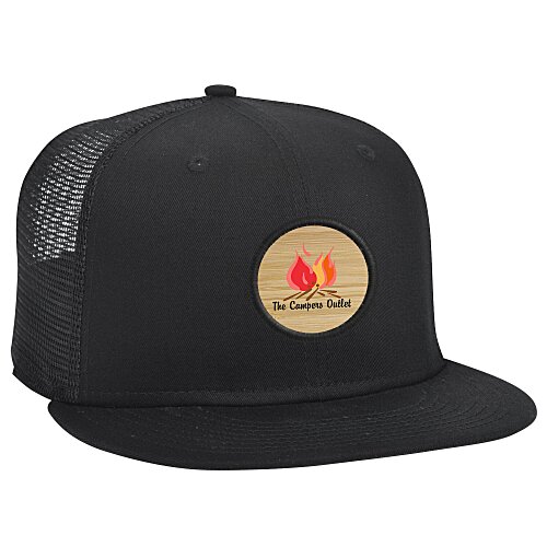 New Era Flat Bill Snapback Trucker Cap - Full Color Patch Main Image