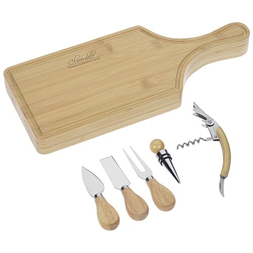 6-Piece Bamboo Wine & Cheese Board Main Image