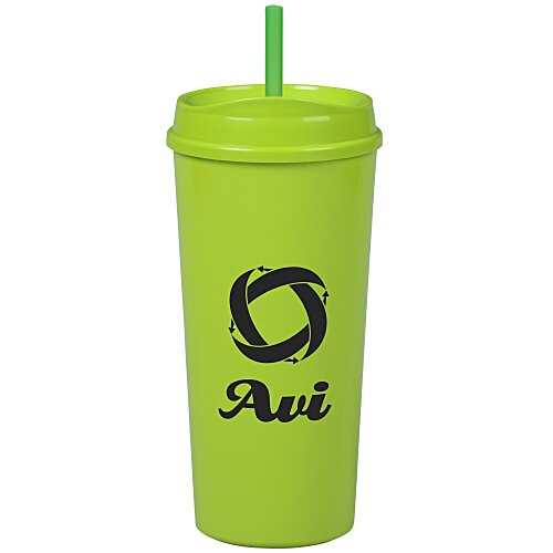 Roadmaster Tumbler with Straw - 18 oz - White Interior Main Image