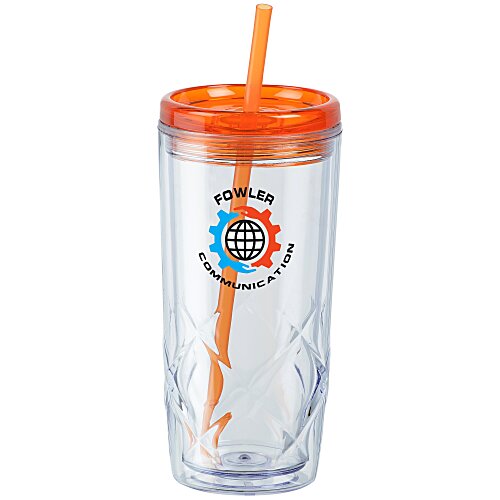 Refresh Simplex Tumbler with Straw - 16 oz - Clear - Full Color Main Image