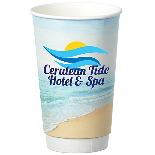 Seaside Full Color Insulated Paper Cup - 16 oz. Main Image