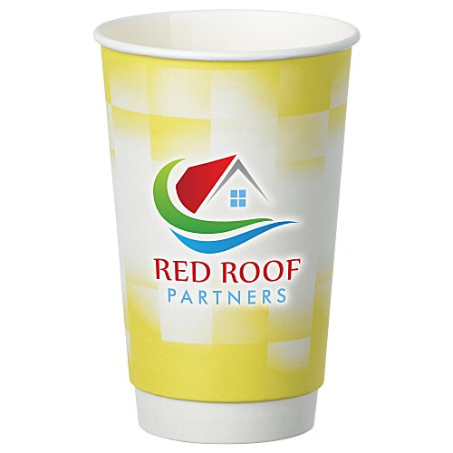 Shady Checkers Full Color Insulated Paper Cup - 16 oz. Main Image