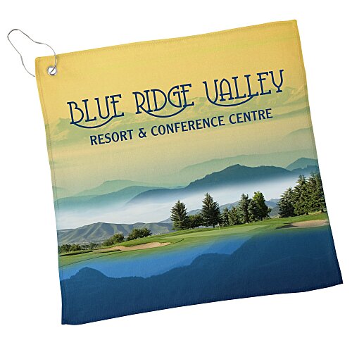 Full Color Microfiber Golf Towel - 12 inches x 12 inches Main Image