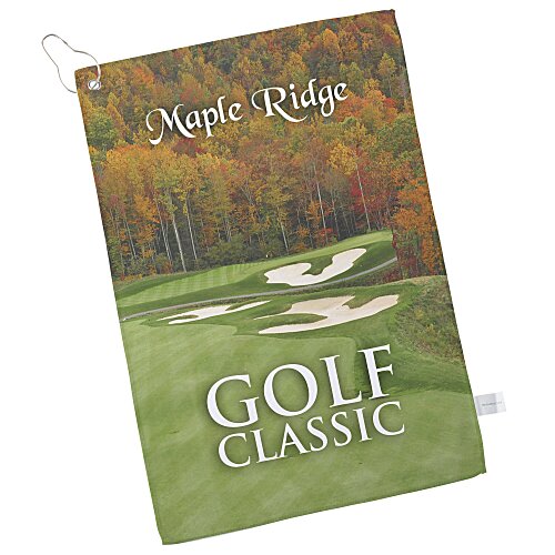 Full Color Microfiber Golf Towel - 18 inches x 12 inches Main Image