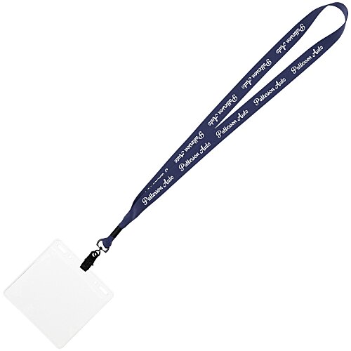 Economy Lanyard - 3/4" with Vinyl ID Holder- 24 hr Main Image