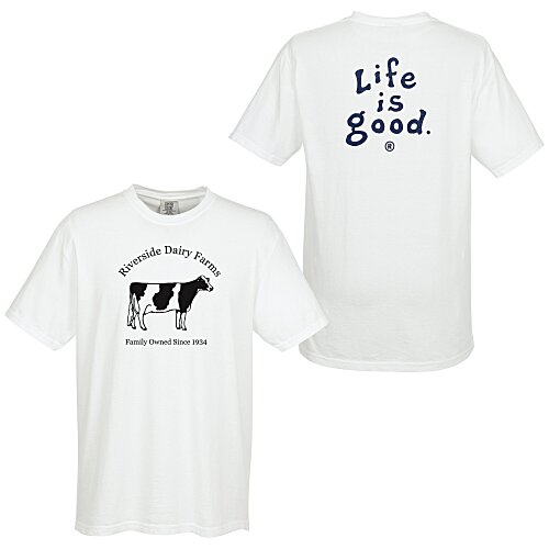 Life is Good Garment-Dyed Tee - Screen - White - LIG Main Image