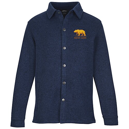 Heathered Fleece Snap Shacket Main Image