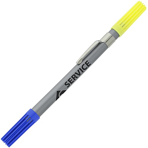 Dri Mark Double Header Pen/Highlighter - Silver Barrel Main Image