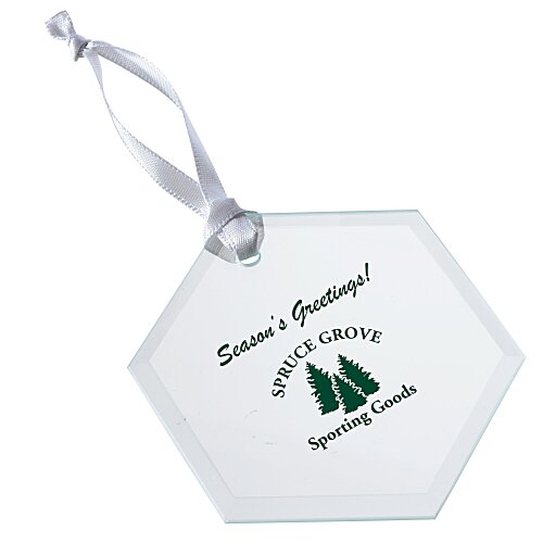 Beveled Glass Ornament - Hexagon Main Image
