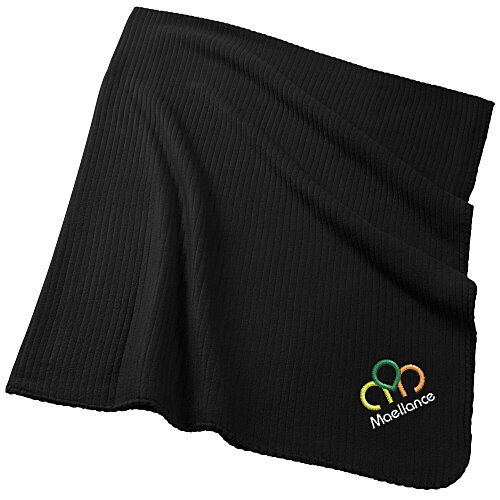 Ribbed Fleece Blanket - Embroidered Main Image