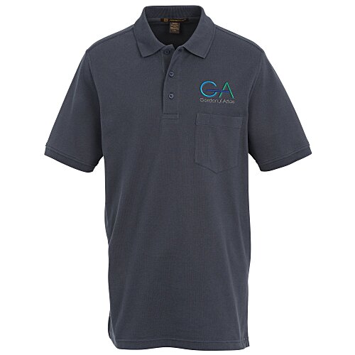 Harriton Valiant Cotton Snag Protect Pocket Polo Main Image