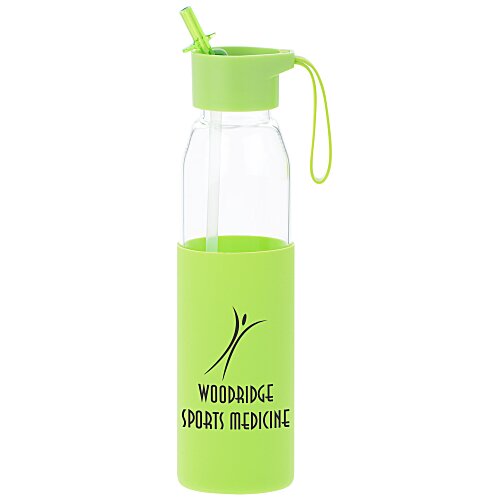 Glass Bottle with Flip Straw Lid - 20 oz. Main Image