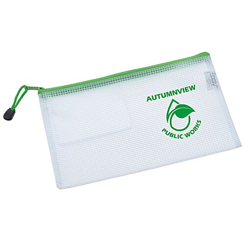 PolyWeave Zippered Pouch with Business Card Holder - 6 inches x 10 inches Main Image