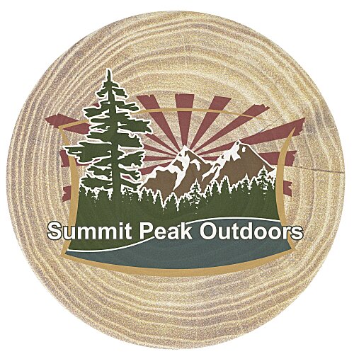 Absorbent Stone Coaster - Round - Dark Wood Main Image