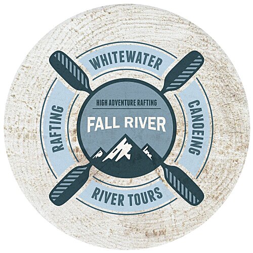Absorbent Stone Coaster - Round - Rustic Wood Main Image