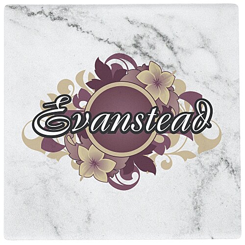 Absorbent Stone Coaster - Square - White Marble Main Image