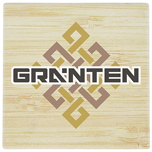 Absorbent Stone Coaster - Square - Bamboo Main Image