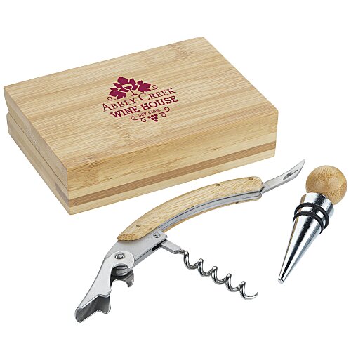 2-Piece Bamboo Wine Tool Set Main Image