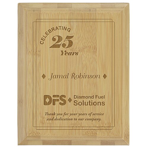 Prosperity Bamboo Plaque - 9 inches x 7 inches Main Image