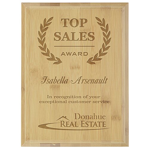 Prosperity Bamboo Plaque - 12 inches x 9 inches Main Image