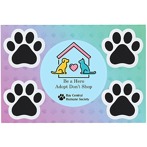 Circle and Paws Vehicle Magnets - 5 3/4 inches x 8 1/2 inches Main Image