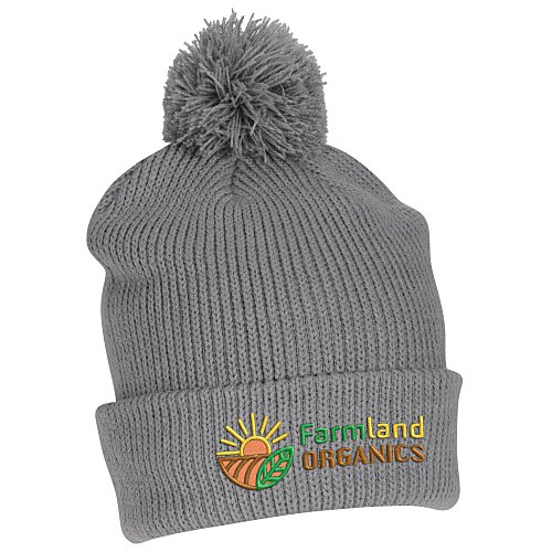 Cozy Rib Knit Pom Beanie Main Image