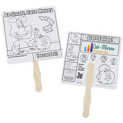 Saving Money Coloring Hand Fan Main Image