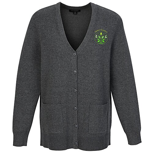Easy Care Tri-Blend V-Neck Cardigan Sweater - Ladies' Main Image