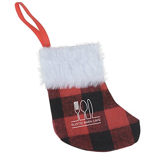 Stocking Plaid Holiday Ornament Main Image