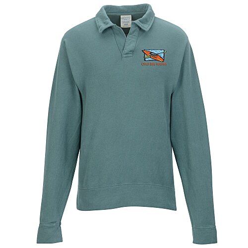 ComfortWash Garment-Dyed Polo Collar Sweatshirt - Embroidered Main Image
