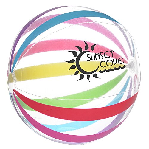 16" Multicolor Striped Beach Ball - 24 hr Main Image