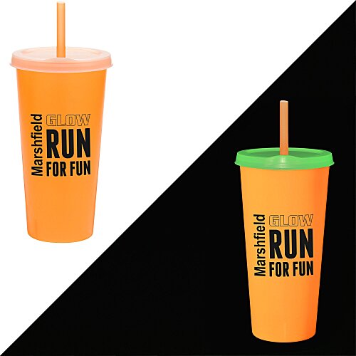 Rave Nite Glow Tumbler with Lid and Straw- 26 oz. Main Image