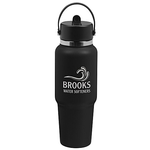 Hydro Flask Wide Mouth Travel Bottle with Flex Straw Cap - 32 oz. - Laser Engraved Main Image