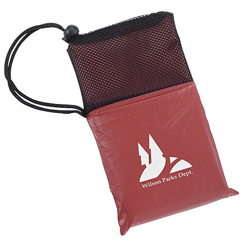 Poncho with Mesh Trim Drawstring Pouch Main Image